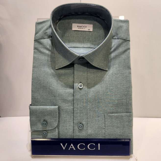 [봄가을겨울 이월특가 80%]바찌남성 3계절용긴팔 일반핏 구김없는TTC 면15%혼방그린색 솔리드짱짱한 스판스트레치 정장코디&케쥬얼코디 데일리셔츠남방(115까지)VD1N1BR504E