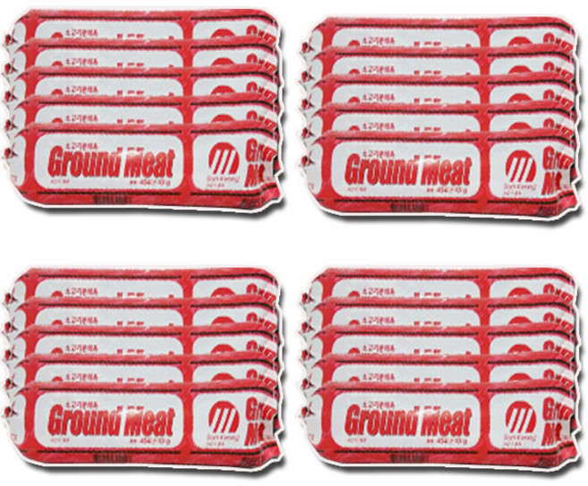 그라운드 미트 소고기 분쇄육 민찌B 부대찌개민찌 다짐육 삼광민찌, 20개, 454g