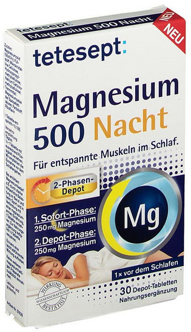 tetesept 테테셉트 마그네슘 500 나이트 30정, 1개