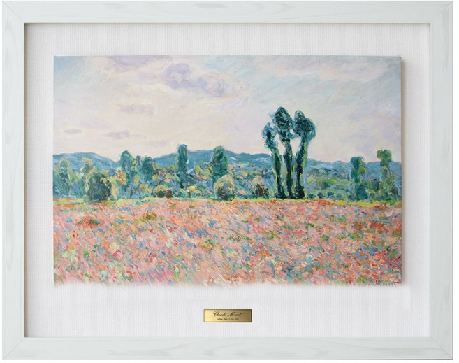 모네 명화 그림 컬러 마티에르 르와뜨 액자 화가 100% 수작업 갤러리 질감 복원 01.양귀비 들판, 화이트