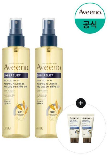 [아비노] 스킨 릴리프 오일 스프레이 200mlx2+(증)스킨로션 30g 2개, 200ml