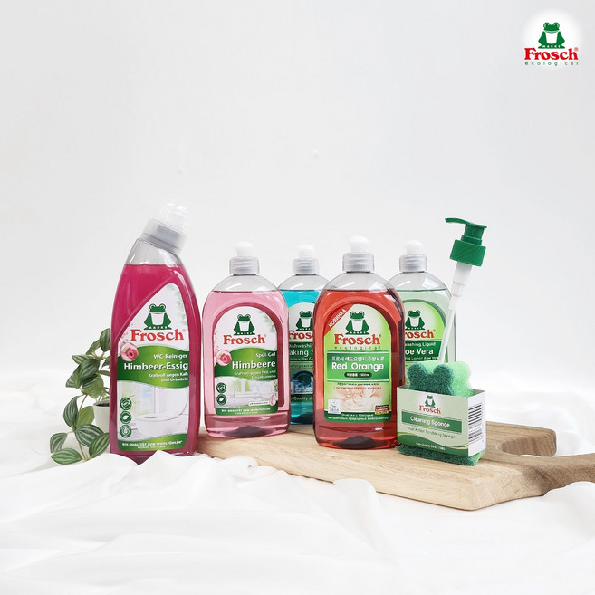 [총7종]독일 친환경 프로쉬 주방세제4종+변기세정제(펌프+수세미 증정), 1세트