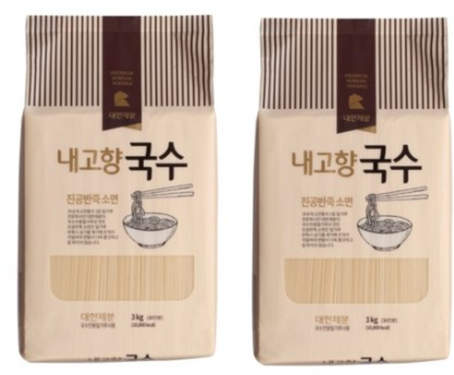 대한제분 곰표 내고향국수, 3kg, 2개