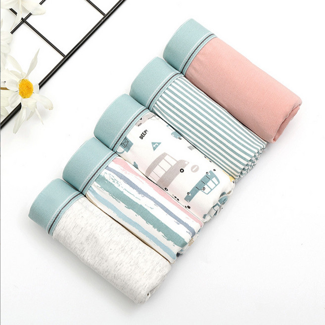 [NL67]남아 아동 주니어 속옷 사각 드로즈 팬티 5종 세트 DM24