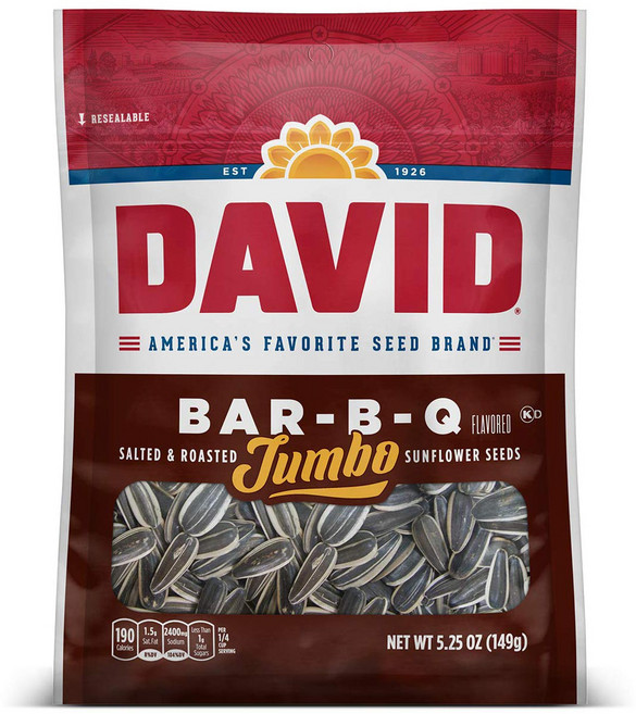 데이비드 점보 선플라워 씨드 로스티드 앤 솔티드 바비큐 맛, 149g, 1개