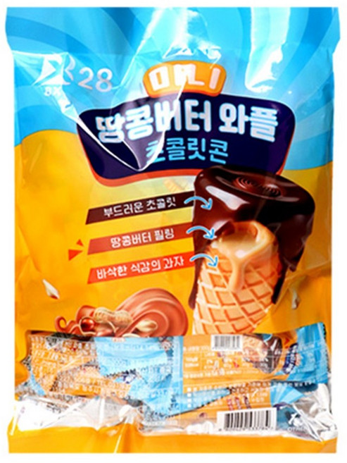 땅콩버터 와플 초콜릿콘 미니 300g, 1개