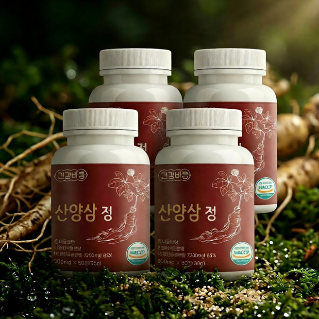 산양삼 정제 산양산삼 산양삼 삼백초 복합분말 정, 60정, 4통