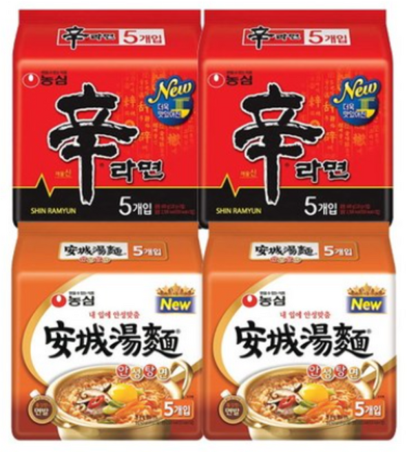봉지)농심안성탕면 10개 + 봉지)농심신라면 10개, 20개, 1개