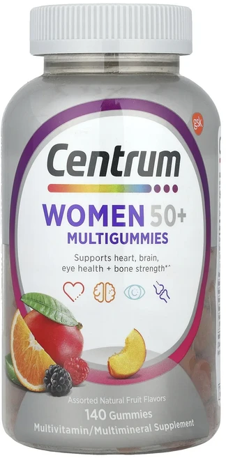 단백질 비타민 철분 마그내슘 칼슘 Centrum 50세 이상 여성용 멀티 구미젤리 천연 과일 혼합 구미젤리 140개 고루고루섭취해주세요, Centrum50세이상여성용멀티구미젤리천연과일혼합구미젤 - 쿠팡