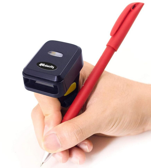 Alacrity 웨어러블 1D/2D 무선 바코드 스캐너 블루투스가 포함된 3-in-1 미니 링 2.4GHz 무선 PC 노트북 태블릿 휴대폰용 유선 USB 연결 기능, 1개