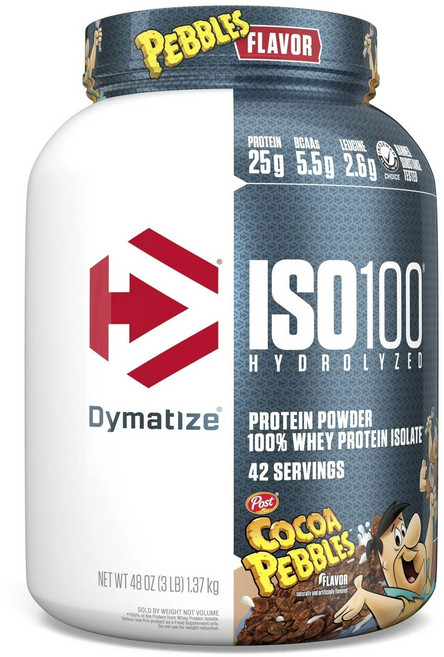 Dymatize ISO100乳清蛋白粉 可可脆片口味, 1罐, 1.37kg