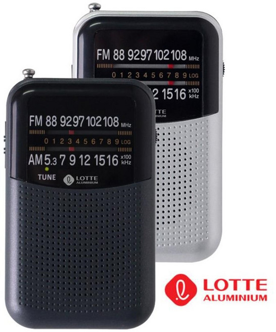 롯데알미늄 핑키7 휴대용 라디오 100g, Pingky-7, black