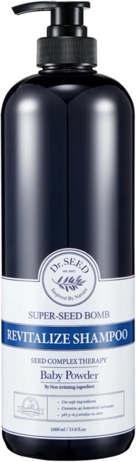 닥터시드 슈퍼시드밤 리바이탈라이즈 샴푸 베이비파우더, 1L, 1개