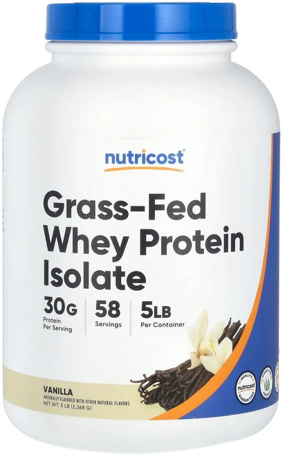Nutricost 목초 사육 분리유청단백질 바닐라 2 268g(5lb) Nutricost (뉴트리코스트), 2.268kg, 1개 - 쿠팡