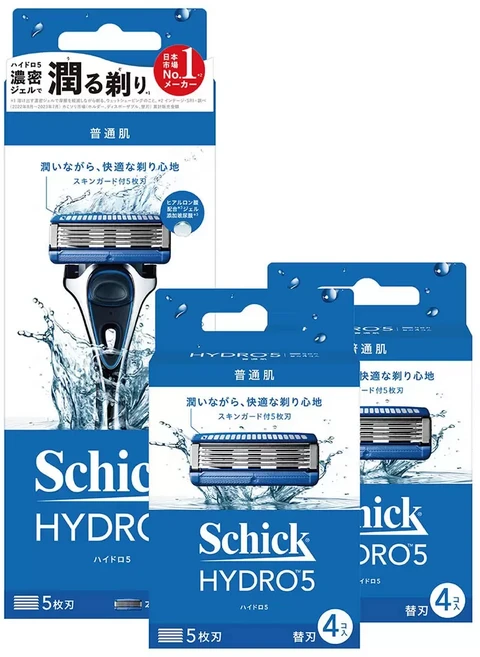 舒適 Schick 水次元5 刮鬍刀組 1刀架 9刀片, 1個, 1套