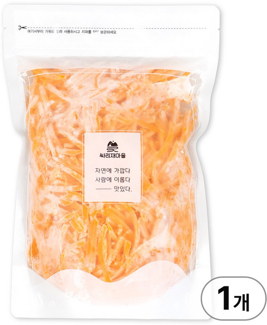 싸리재 깨끗하게 손질한 [ 채썬 맷돌호박 550g (냉동) ] 호박채전 부침개 늙은호박, 1개