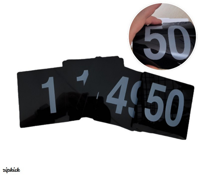 집킥 식당 웨이팅 대기 번호표 50매 사물함 번호표 숫자판 숫자표 숫자 번호표 번호판, 블랙, 1세트