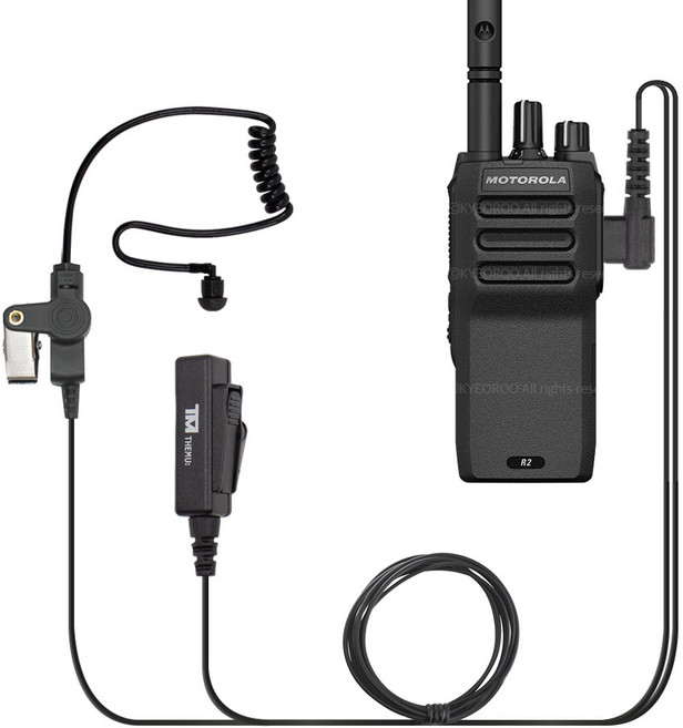 MOTOTRBO 모토로라 R2 무전기 호환 더뮤 전문가 롱 경호원 이어마이크 인이어 리시버 모토터보2핀