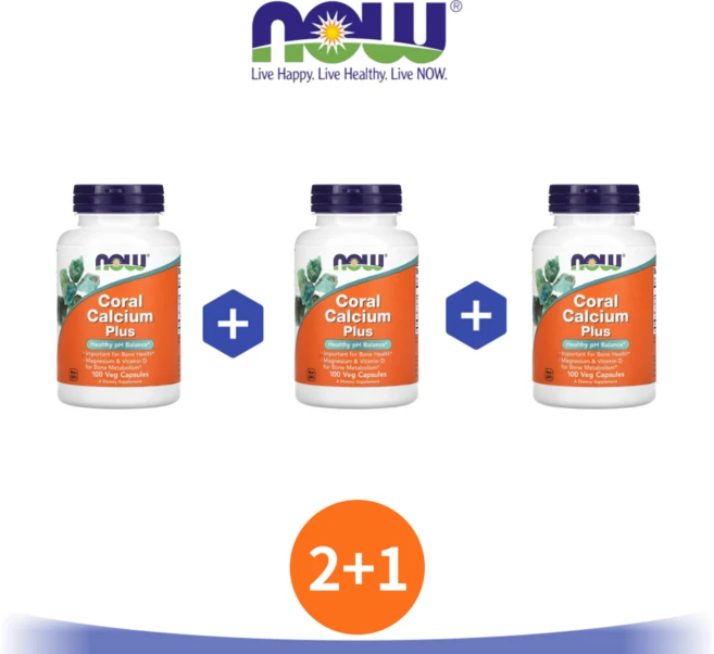 나우푸드 코랄 산호 칼슘 플러스 100 캡슐 비타민D 마그네슘 구연산염 3세트, 100정 - 쿠팡