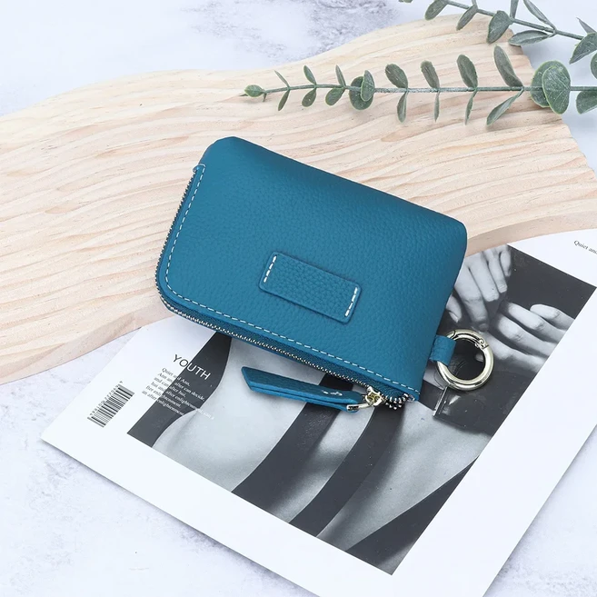 쿠쿠스토어 여성 작은 지갑 귀여운 열매 패턴 쇠가죽 채찍으로 치다 동전 주머니 휴대 변경 소녀를위한 미