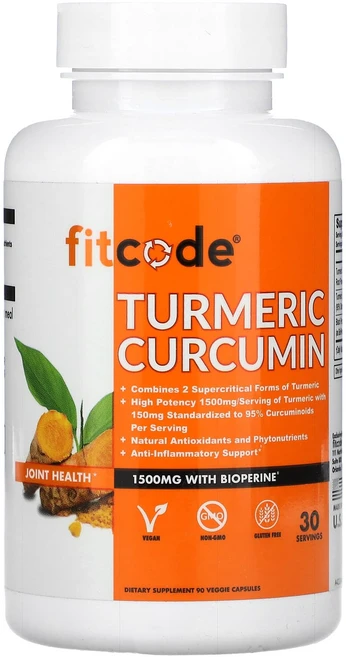 fitcode 강황 커큐민 1500mg 베지 캡슐 90정(캡슐 1정당 500mg), fitcode강황커큐민1500mg베지캡슐90정캡슐1정당, 1개, 90정 - 쿠팡