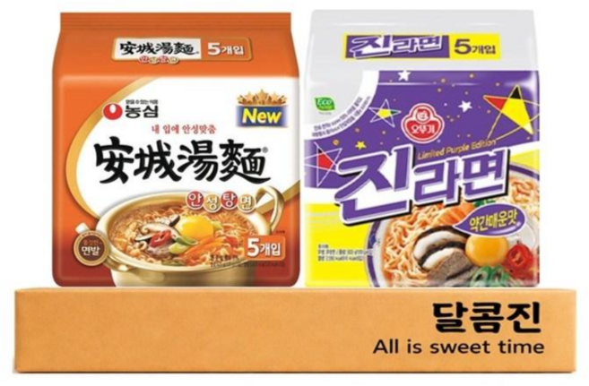 [달콤진] 안성탕면 5P + 진라면 약간매운맛 5P, 1세트