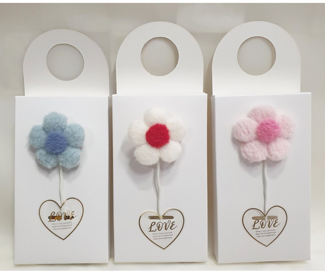 영하우스 양모꽃송이 빼빼로 꽃 어린이집 수능 단체 빼빼로데이 선물 세트, 1개, 양모꽃송이빼빼로1구 핑크~1개