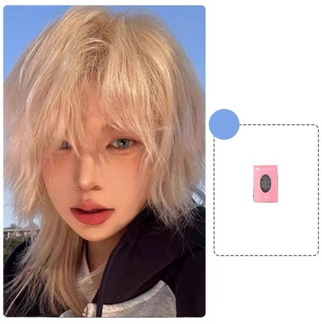 남성 긴머리 가발 장발 스타일링 헤어 통 장모 내추럴 남자 그래니, 베이지 + 그물망 × 1개, 1개