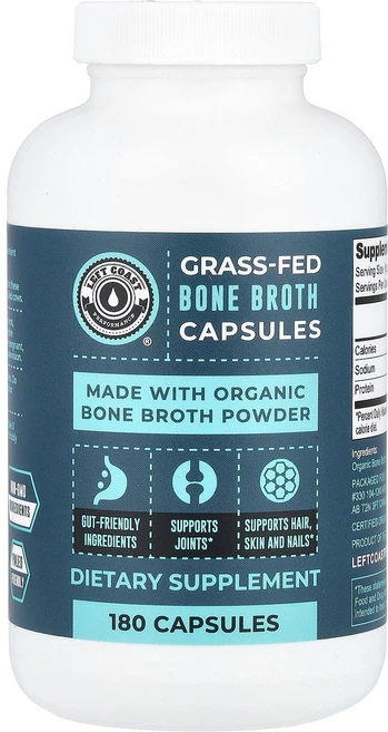 Left Coast Performance Grass-Fed Bone Broth 180 Capsules, 1개 - 쿠팡