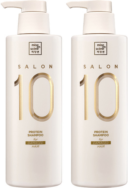 미쟝센 살롱10 단백질 샴푸 손상모 500ml, 2개