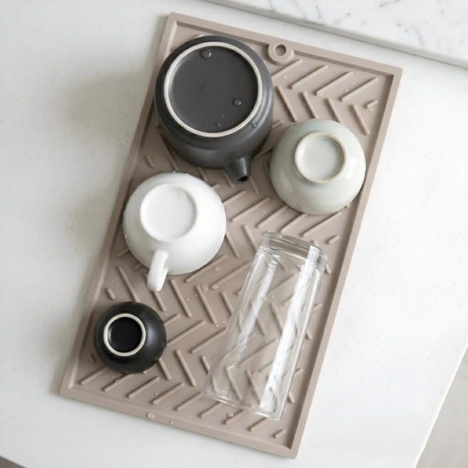 와이앤코 식기 건조 미니매트, 2개, 베이지, 1단