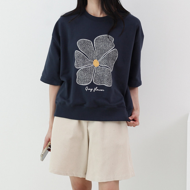 루나샵 그레이플라워 맨투맨