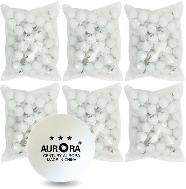 오로라 ABS 3성 탁구공 50개 한봉지 연습용, 6세트, 50개입, 흰색