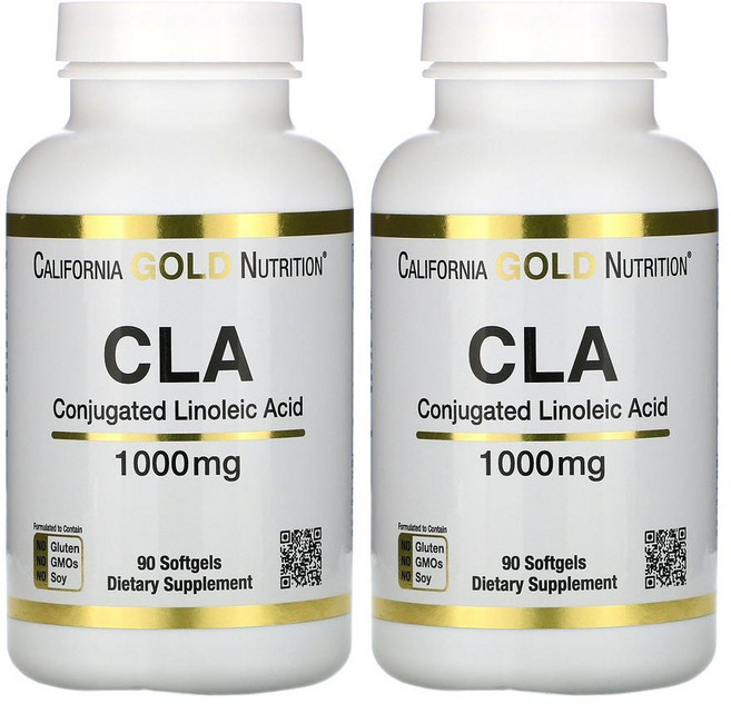캘리포니아 골드 CLA 공액 리놀렌산 리놀레산 CGN CG땡 1000mg 90정 2통, 2개