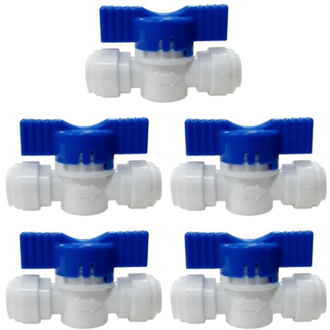 정수기 볼밸브 (호스: 1/4") 블루, 5개