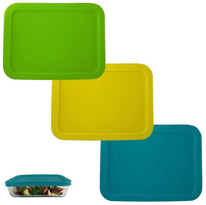 Klare Ware Pyrex 7211-PC용 6컵/1.5L 레드 교체 뚜껑/커버 6컵/1.3L(48온스) 앵커 호킹 및 보관 그릇 *뚜껑만 포함* - *유리 용기 미포함*, 스프링 그린, 옐로우, 터쿼이즈