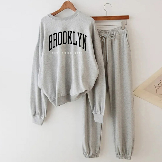 탑트레일 브루클린 셋업 긴팔 긴바지 간절기맨투맨 츄리닝세트 트레이닝복 빅사이즈 오버사이즈 오버핏