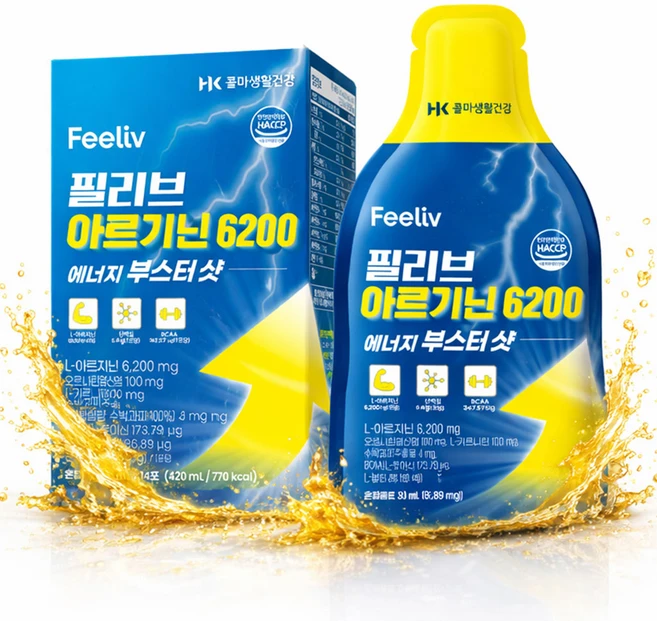 필리브 에너지 부스터샷 아르기닌 초고함량 6000mg, 14회분, 1박스 - 쿠팡