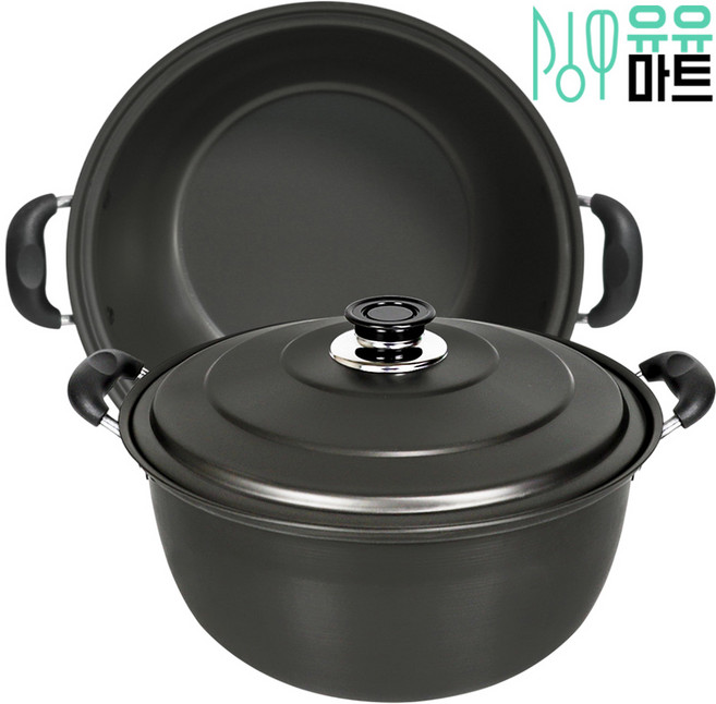 유유마트 국산 업소용 경질국솥 냄비 대용량 고강도 알루미늄 곰솥 대형 (뚜껑포함), 32cm, 1개