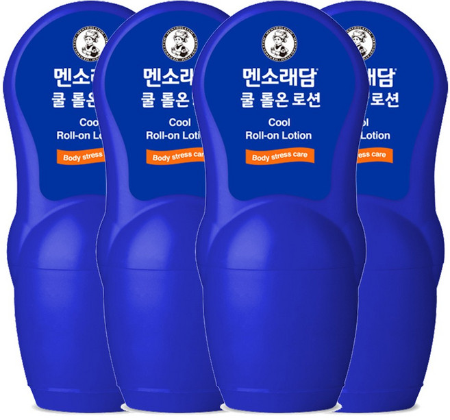 멘소래담 쿨 롤 온 바디로션 허브향, 50ml, 4개