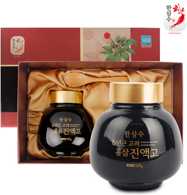 한삼수 6년근 고려홍삼진액고 1kg + 1kg(총 4병) + 보자기 증정, 2개