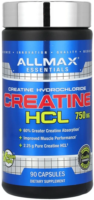 올맥스 ALLMAX 크레아틴 HCl 750mg 캡슐 90정125084원산지:기타, ALLMAX 크레아틴 HCl 750mg 캡슐 90정, 1개, 90정 - 쿠팡