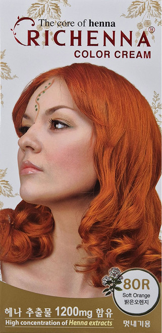 리체나 칼라크림 칼라 염모제, 80R 밝은오렌지, 1개