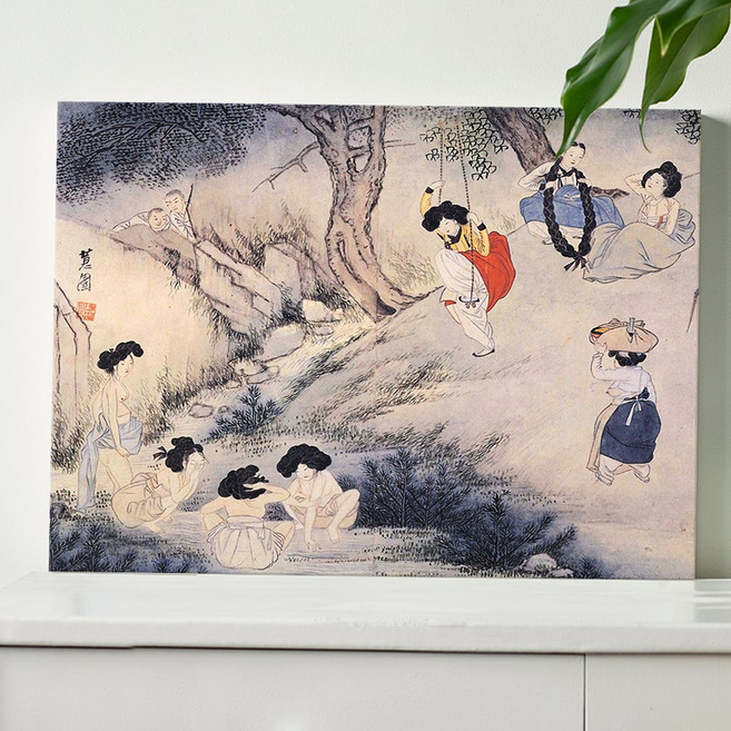 신사임당 신윤복 전통 민화 풍수 한국 전통 민속화 풍속화 인테리어 학교 교실 교육 액자, 23.신윤복-단오풍정