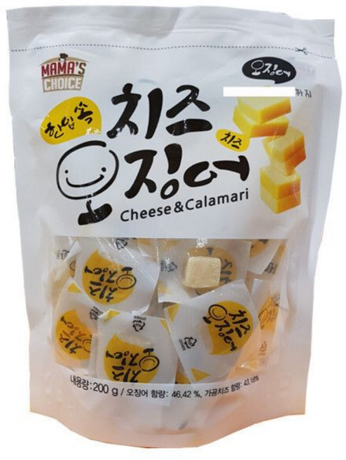 마마스초이스 한입쏙 치즈오징어 200g 48개입 간식(N), 1개, 단일수산물 중량