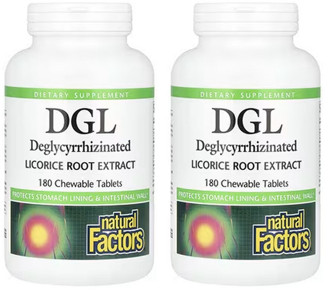 내추럴팩터스 DGL 글리시리진 프리 감초 뿌리추출물 츄어블 180정 | 위장 소화 속 편안함 케어 2개