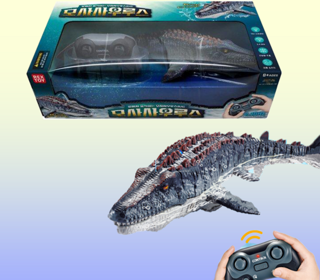 씽크 워터 모사사우루스 RC 무선 조종 공룡 장난감 해양생물 조종, 1개, 혼합색상