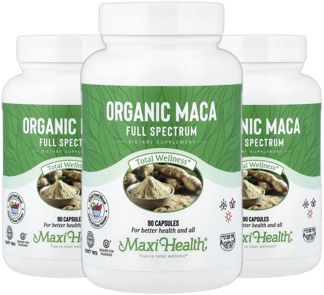 맥시헬스 유기농 마카 MACA 풀 스펙트럼 캡슐 90정(캡슐 1정당 600mg) 2+1, 3개, 90정 - 쿠팡