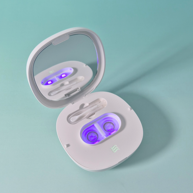 아이포레 듀얼 UV 초음파 렌즈세척기 완전방수, 화이트, 1개