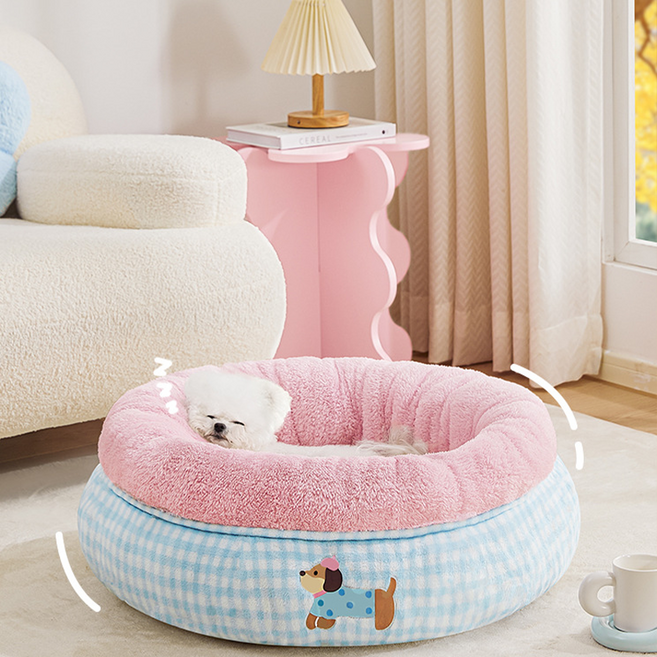 Izeriel 강아지 하우스 사계절 쿠션 강아지 침대 강아지 방석 베개 다용도 강아지방석 애견쿠션 고양이방석 고양이 집 애견 용품, 1개, 블루